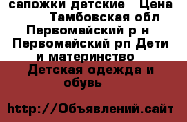 сапожки детские › Цена ­ 500 - Тамбовская обл., Первомайский р-н, Первомайский рп Дети и материнство » Детская одежда и обувь   